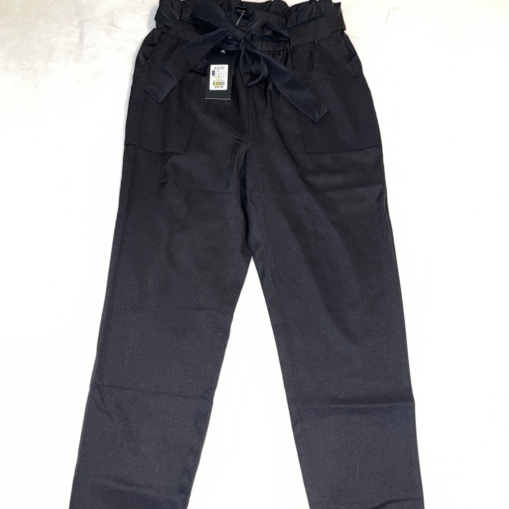 Black high waist paper bag dress pants. Size XS.